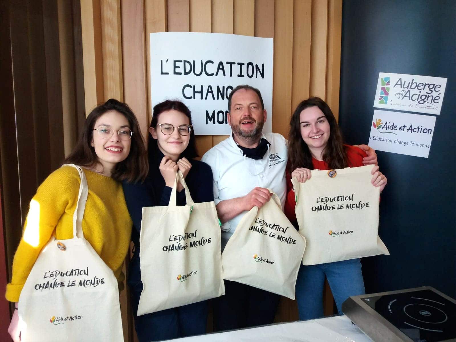 Three committed students rally star chef Sylvain Guillemot to the cause of Aide et Action