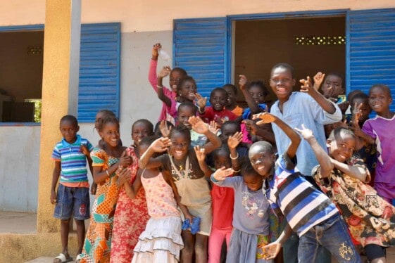 Pupils from Allada Primary School