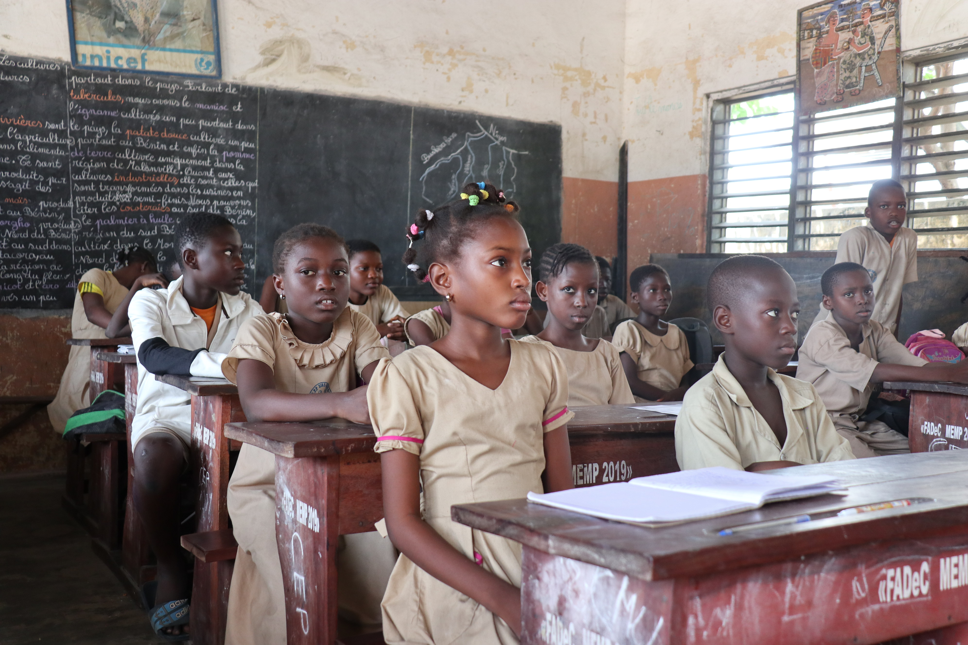 Young Beninese girl at school